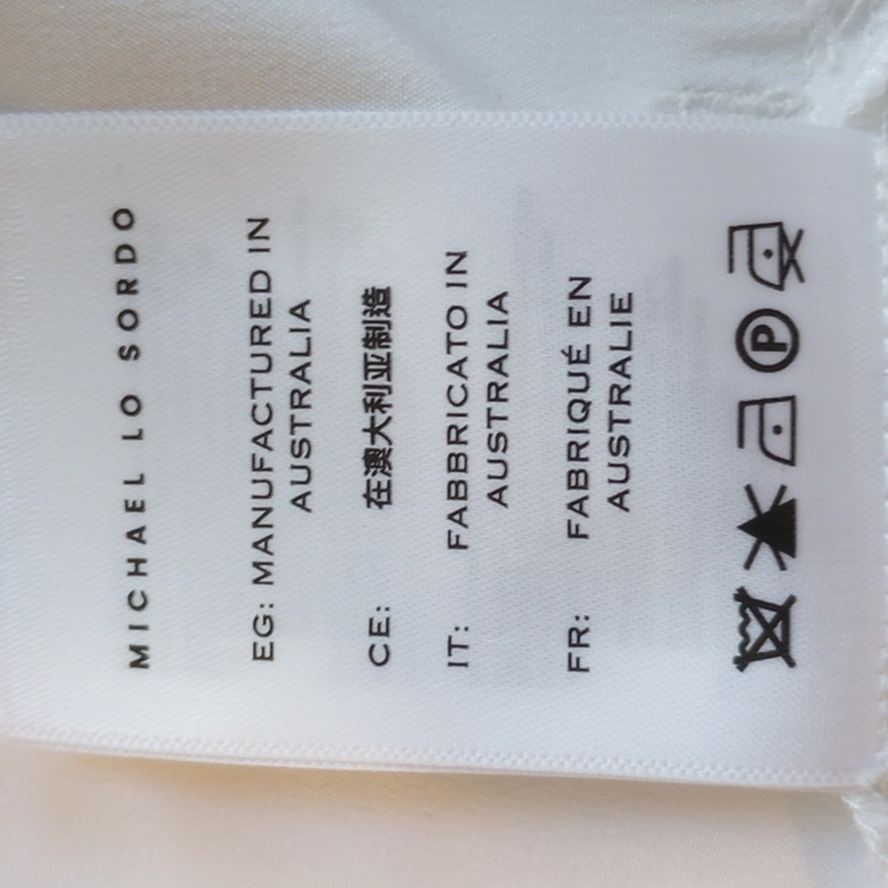 NWT Michael Lo Sordo Relaxed Silk Boy Pant 10 Wide Leg White - Picture 12 of 16